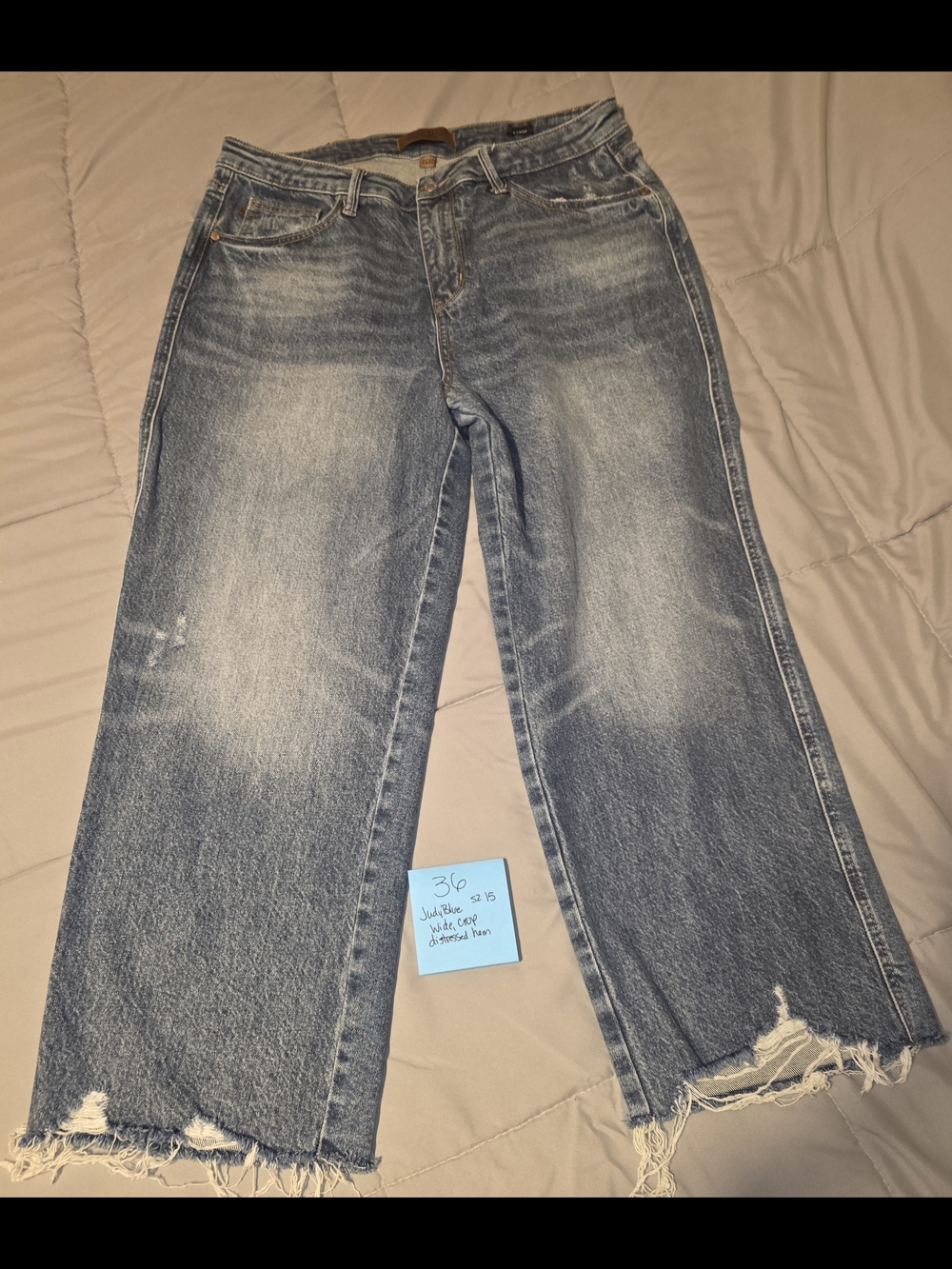 Judy Blue Cropped Wide-Leg Jeans Sz 15